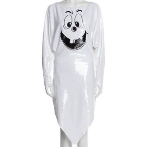 Moschino White Sequin Ghost Dress